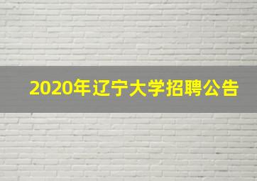 2020年辽宁大学招聘公告