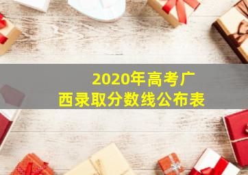 2020年高考广西录取分数线公布表