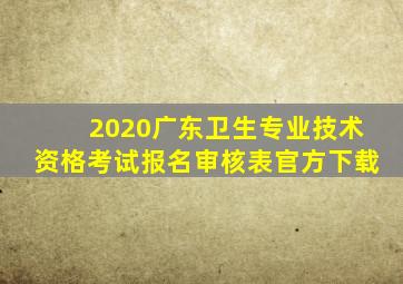 2020广东卫生专业技术资格考试报名审核表官方下载