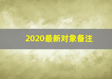 2020最新对象备注