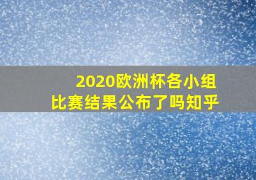 2020欧洲杯各小组比赛结果公布了吗知乎