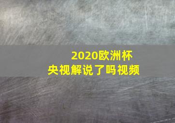 2020欧洲杯央视解说了吗视频