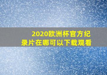 2020欧洲杯官方纪录片在哪可以下载观看