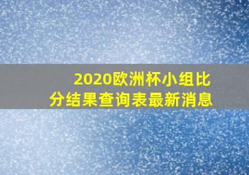 2020欧洲杯小组比分结果查询表最新消息