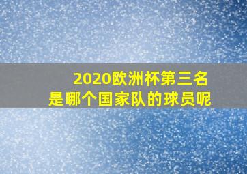 2020欧洲杯第三名是哪个国家队的球员呢