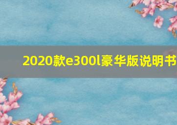 2020款e300l豪华版说明书