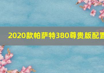 2020款帕萨特380尊贵版配置