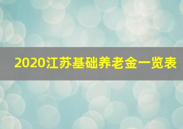 2020江苏基础养老金一览表