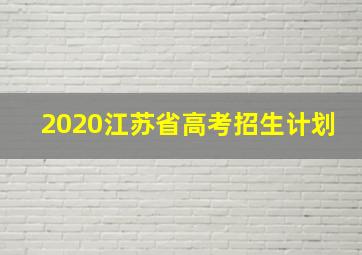 2020江苏省高考招生计划