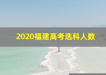 2020福建高考选科人数