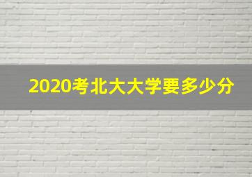 2020考北大大学要多少分