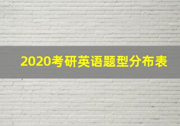 2020考研英语题型分布表