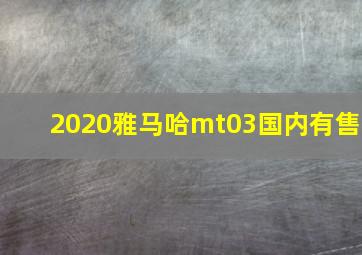 2020雅马哈mt03国内有售