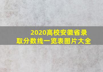 2020高校安徽省录取分数线一览表图片大全