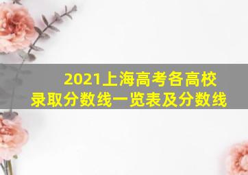 2021上海高考各高校录取分数线一览表及分数线