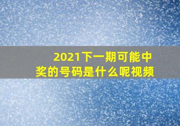 2021下一期可能中奖的号码是什么呢视频