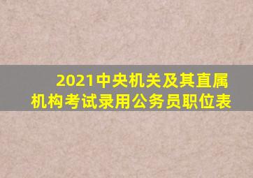 2021中央机关及其直属机构考试录用公务员职位表