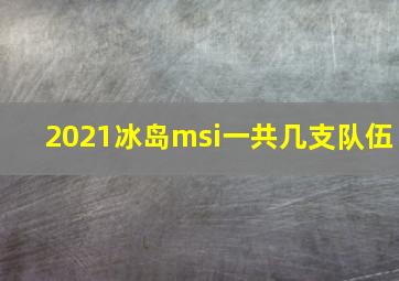 2021冰岛msi一共几支队伍