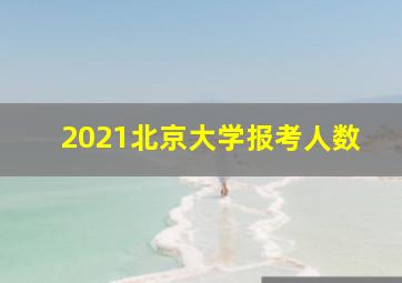 2021北京大学报考人数