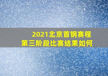 2021北京首钢赛程第三阶段比赛结果如何