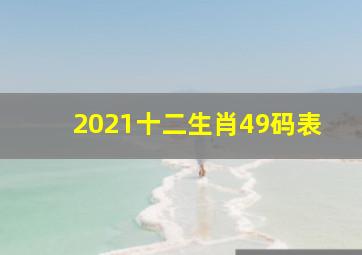 2021十二生肖49码表