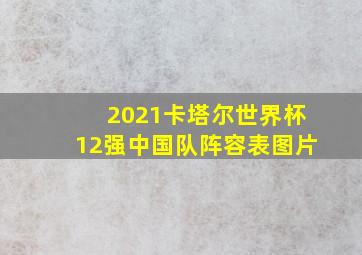 2021卡塔尔世界杯12强中国队阵容表图片