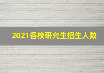 2021各校研究生招生人数