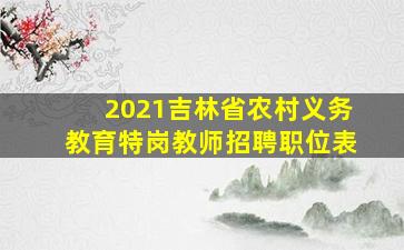 2021吉林省农村义务教育特岗教师招聘职位表