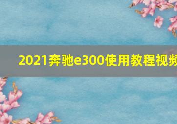 2021奔驰e300使用教程视频