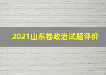 2021山东卷政治试题评价