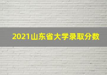 2021山东省大学录取分数