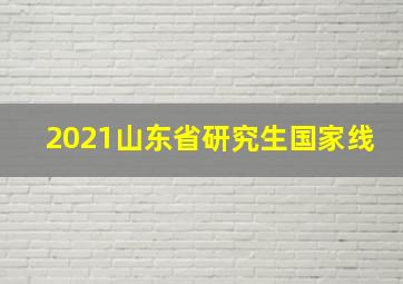 2021山东省研究生国家线