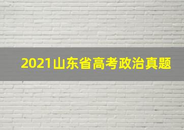 2021山东省高考政治真题