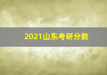 2021山东考研分数