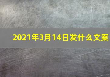 2021年3月14日发什么文案