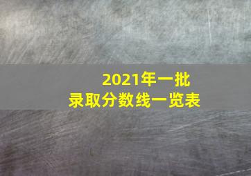 2021年一批录取分数线一览表