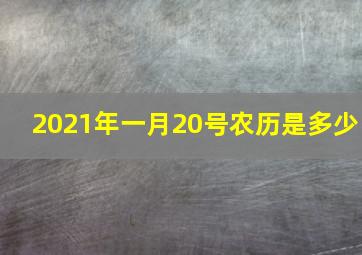 2021年一月20号农历是多少