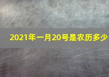 2021年一月20号是农历多少