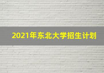 2021年东北大学招生计划