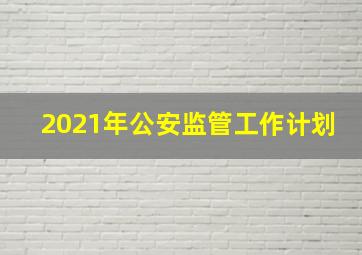 2021年公安监管工作计划