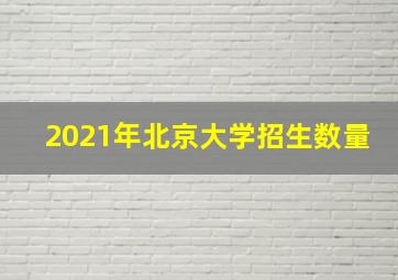 2021年北京大学招生数量