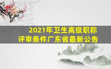 2021年卫生高级职称评审条件广东省最新公告