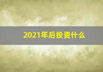 2021年后投资什么