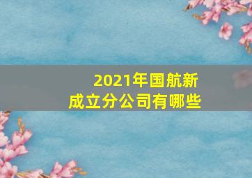 2021年国航新成立分公司有哪些