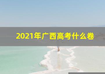 2021年广西高考什么卷