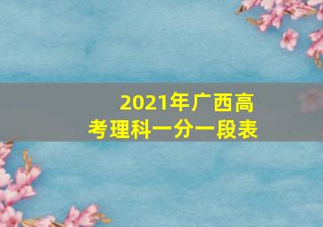 2021年广西高考理科一分一段表