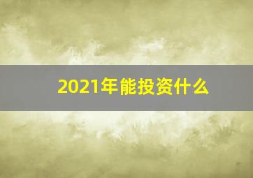 2021年能投资什么