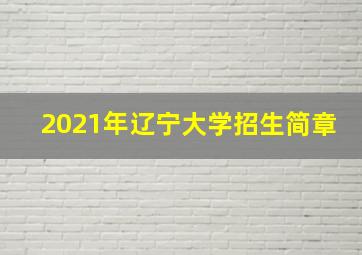 2021年辽宁大学招生简章