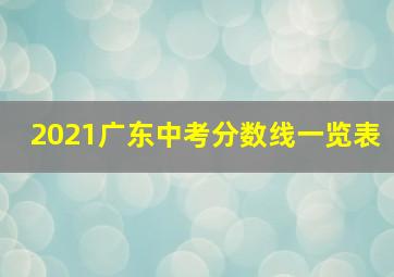 2021广东中考分数线一览表