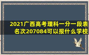 2021广西高考理科一分一段表名次207084可以报什么学校